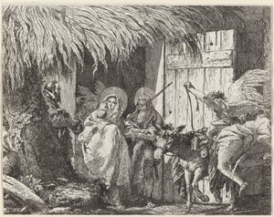 Joseph og Mary forbereder sig på at tage af sted af Giovanni Domenico Tiepolo