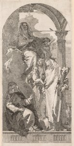 Madonna med de hellige Agnes, Catherine og Rosa af Giovanni Domenico Tiepolo