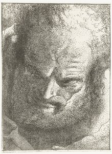 Mand kigger ned Samling af hoveder (serietitel) Raccolta di Teste (serietitel) af Giovanni Domenico Tiepolo