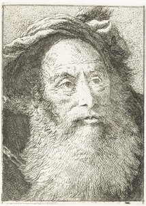 mand med skæg Samling af hoveder (serietitel) Raccolta di Teste (serietitel) af Giovanni Domenico Tiepolo