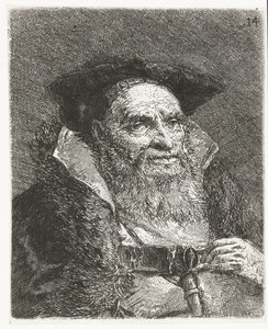 Mand med baret Samling af hoveder (serietitel) Raccolta di Teste (serietitel) af Giovanni Domenico Tiepolo