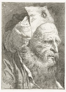 Mand i den opslåede hat Samling af hoveder (serietitel) Raccolta di Teste (serietitel) af Giovanni Domenico Tiepolo