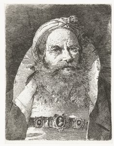 Mand med lille turban Samling af hoveder (serietitel) Raccolta di Teste (serietitel) af Giovanni Domenico Tiepolo