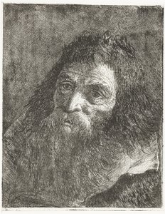 Mand med langt hår og skæg af Giovanni Domenico Tiepolo