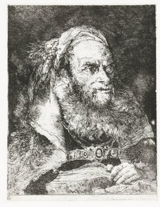 Mand med åben bog Samling af hoveder (serietitel) Raccolta di Teste (serietitel) af Giovanni Domenico Tiepolo