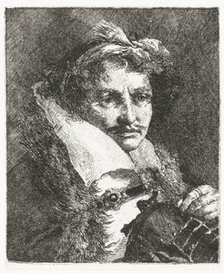 Mand med overskæg og hjelm Samling af hoveder (serietitel) Raccolta di Teste (serietitel) af Giovanni Domenico Tiepolo