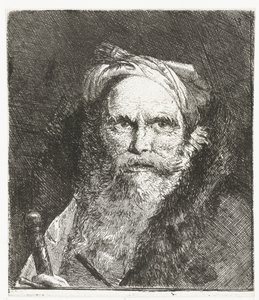 Mand med sværd Samling af hoveder (serietitel) Raccolta di Teste (serietitel) af Giovanni Domenico Tiepolo