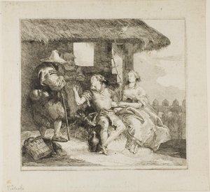 Ægteskab mellem Angelica og Medoro af Giovanni Domenico Tiepolo