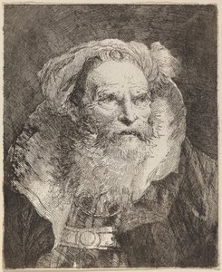 Gammel mand mediterer af Giovanni Domenico Tiepolo