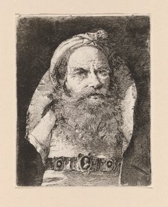 Gammel mand med lille turban, fra Raccolta di Teste (Samling af hoveder) af Giovanni Domenico Tiepolo