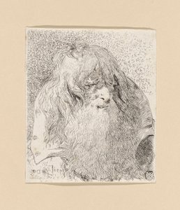 Gammel mand med skæg og langt hår, fra Raccolta di Teste (Samling af hoveder) af Giovanni Domenico Tiepolo