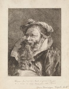 Gammel mand med skæg, fra Raccolta di Teste (Samling af hoveder) af Giovanni Domenico Tiepolo