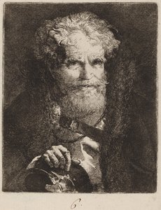 Gammel mand med hjelm af Giovanni Domenico Tiepolo