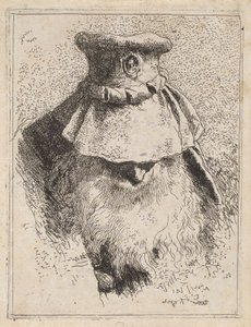 Gammel mand med en stor hat, fra Raccolta di Teste (Samling af hoveder) af Giovanni Domenico Tiepolo