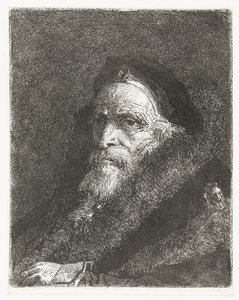 Gammel mand i pels Samling af hoveder (serietitel) Raccolta di Teste (serietitel) af Giovanni Domenico Tiepolo