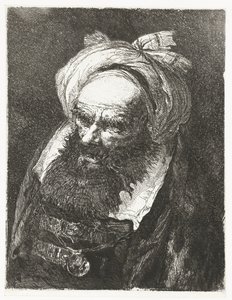 Gammel mand med turban Samling af hoveder (serietitel) Raccolta di Teste (serietitel) af Giovanni Domenico Tiepolo