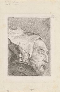 Profil af en gammel mand, fra Raccolta di Teste (Samling af hoveder) af Giovanni Domenico Tiepolo