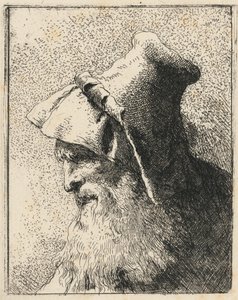 Profil af en gammel mand med skæg af Giovanni Domenico Tiepolo