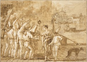 Punchinellos farvel til Venedig af Giovanni Domenico Tiepolo