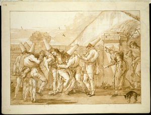 Punchinellos elskerinde besvimer af Giovanni Domenico Tiepolo