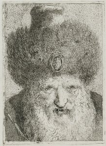 Turk med pelshat, fra Raccolta di Teste (Samling af hoveder) af Giovanni Domenico Tiepolo
