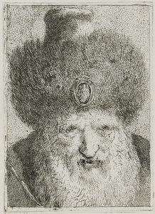 Tyrker med pelshue, fra Raccolta di Teste (Samling af hoveder) af Giovanni Domenico Tiepolo
