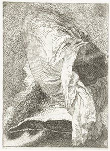 Tyrkisk mand med hovedet vendt væk iført turban Samling af hoveder (serietitel) Raccolta di Teste (serietitel) af Giovanni Domenico Tiepolo