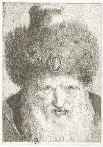 Tyrkisk mand med pelshat Samling af hoveder (serietitel) Raccolta di Teste (serietitel) af Giovanni Domenico Tiepolo