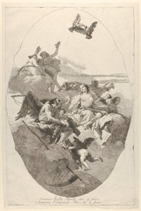 Venus overlader Amor til tiden, 1758-80. af Giovanni Domenico Tiepolo