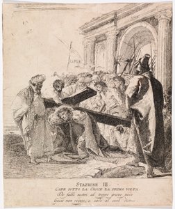 Via crucis - Station III. Jesus falder for første gang af Giovanni Domenico Tiepolo