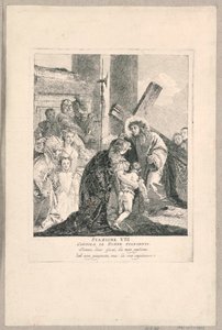 Via crucis - Station VIII, han trøster de grædende kvinder af Giovanni Domenico Tiepolo