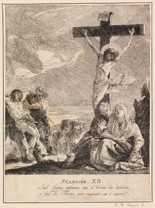 Via crucis - Station XII. Jesus dør på korset af Giovanni Domenico Tiepolo