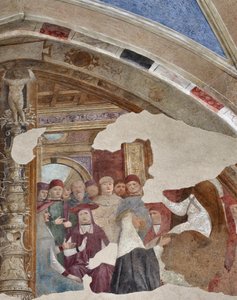 Repræsentation af Skt. Katarina af Siena foran pave Gregoire XI a Avignon Fresco af Giovanni Donato da Montorfano (1460-1502) Bezel af Bolla kapellet, venstre skib (St. Katarina af Siena foran pave Gregor XI i Avignon) Frescoe af Giovanni Dona