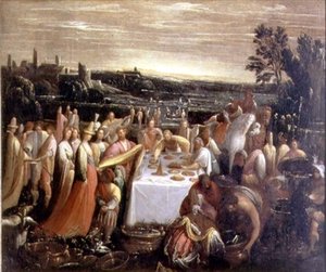 Fest på kanten af en sø, 1610-12 af Giovanni Donducci