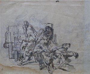 Vogn med fire okser af Giovanni Fattori