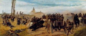 Episode af overfaldet på Madonna of Discovery, ca. 1864 (olie på lærred) af Giovanni Fattori