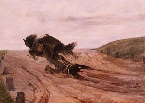 Mand fanget af en stigbøjle af Giovanni Fattori