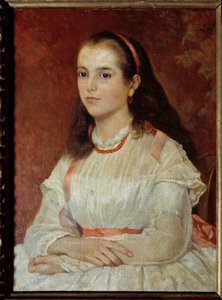 Portræt af frøken Soccoli. Maleri af Giovani Fattori (1800-tallet) Ec. Ital. af Giovanni Fattori