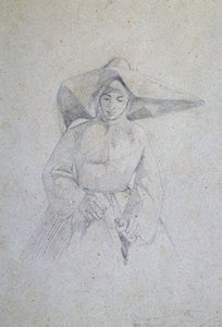 Studie af nonne til The Italian Camp at the Battle of Magenta af Giovanni Fattori af Giovanni Fattori