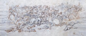 Uhlans Charge af Giovanni Fattori