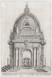 Design af katafalken for Francesco Piccolomini, 1607. af Giovanni Florimi