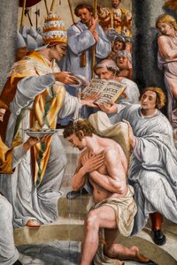 Konstantins dåb af pave Sylvester 1. 1517-1524 (fresco)