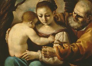 Hellige Familie af Giovanni Francesco Barbieri