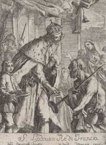 Saint Louis giver almisse til de fattige, 1735. af Giovanni Francesco Braccioli