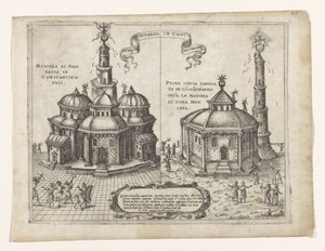 Det kristne mirakel skete i Konstantinopel Miracolo apparso i Costantinopolis (titel på objekt) af Giovanni Francesco Camocio