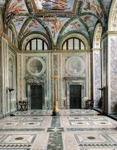 Loggiaen af ​​Amor og Psyche, vestsiden af ​​Villa la Farnesina, stueetagen. omkring 1517 af Giovanni Francesco Penni