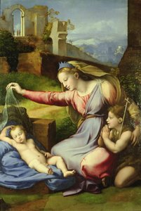 Virgin of the Veil (The Virgin of the Blue Diadem) af Giovanni Francesco Penni