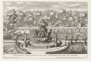 Fountain of the Este Eagles i de tuinen van de Villa d