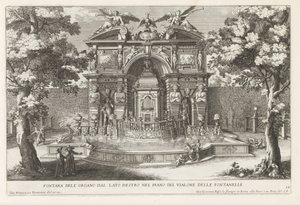 Fontein met hydraulisk orgel i de tuinen van de Villa d