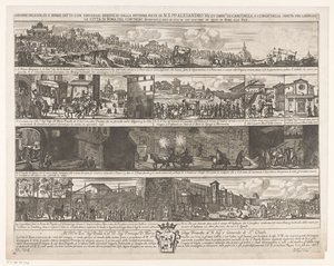 Optocht om Rom kan frit laves af pest Diligence-ordrer og reparationer foretaget med universel fordel af den faderlige Pietra di N. S. PP. Alexander VII. et emin.mi SS. card.li fra S. congr.me della sanita for at befri byen Rom fra smitte (titel på o af Giovanni Giacomo de